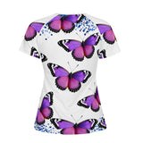 Purple Butterfly Women's All-Over Print T Shirt