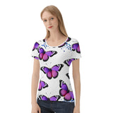 Purple Butterfly Women's All-Over Print T Shirt