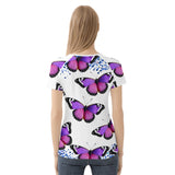 Purple Butterfly Women's All-Over Print T Shirt