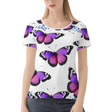 Purple Butterfly Women's All-Over Print T Shirt