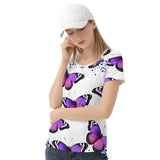 Purple Butterfly Women's All-Over Print T Shirt