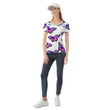 Purple Butterfly Women's All-Over Print T Shirt