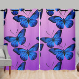 Blue Butterfly Long Home Curtain