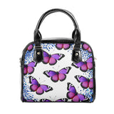 Purple Butterfly PU Shoulder Handbag
