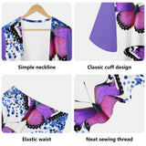 Purple Butterfly Women's Long Sleeve Cardigan and Leggings - 2pcs