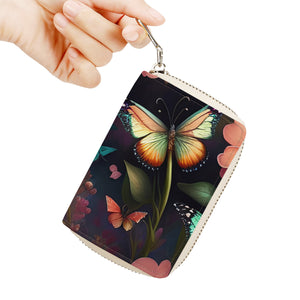 Whimsical Butterfly Zipper Card Holder