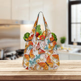 3 Pack Of Quilt Butterfly Grocery Bags