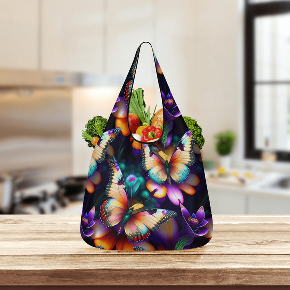 Colorful Butterfly Grocery Bags - 3 Pack