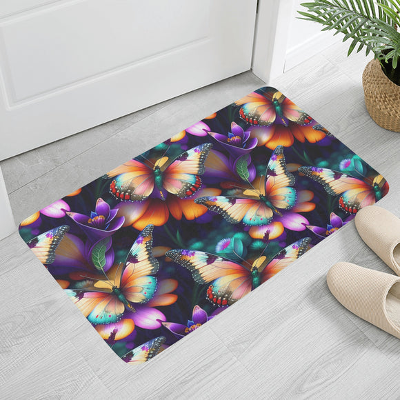 Colorful Butterfly Plush Doormat