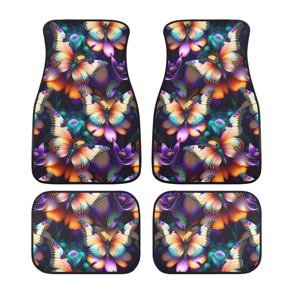 Colorful Butterfly Back & Front Car Floor Mats