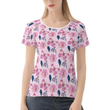 Flower Butterfly Women's All-Over Print T Shirt