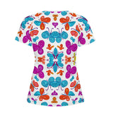 Multi-Color Butterfly Women's All-Over Print T Shirt