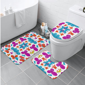 Multi-Color Butterfly Bath Room Toilet Set