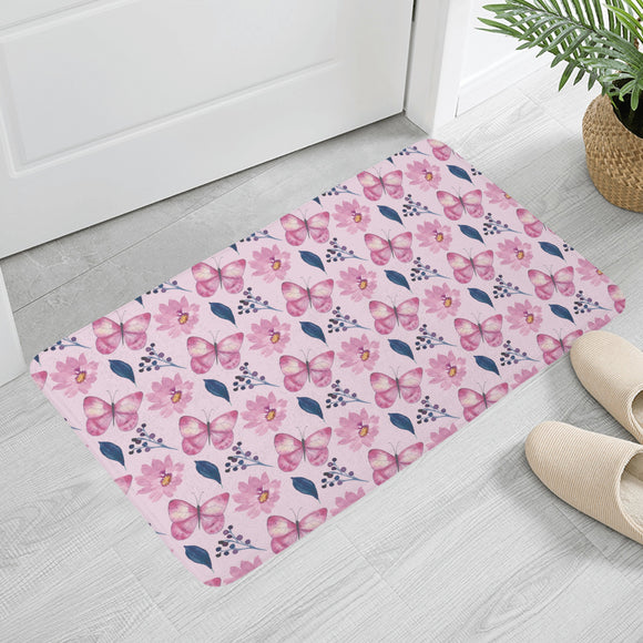 Flower Butterfly Plush Doormat