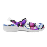 Purple Butterfly Printed Women's Classic Clogs