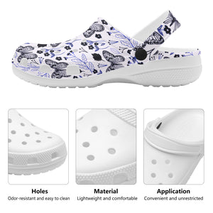 Amethyst Butterfly Printed Women's Classic Clogs