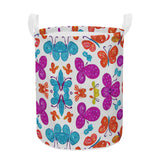 Multi-Color Butterfly Round Laundry Basket