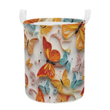 Quilt Butterfly Round Laundry Basket
