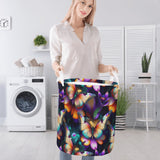 Colorful Butterfly Round Laundry Basket