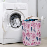 Flower Butterfly Round Laundry Basket