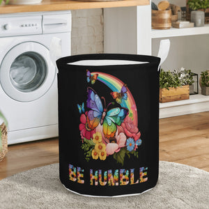Be Humble Rainbow Butterfly Round Laundry Basket