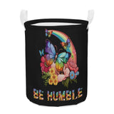Be Humble Rainbow Butterfly Round Laundry Basket