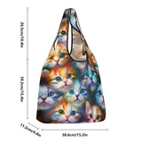 Cute Cat Face Grocery Bags - 3 Pack
