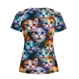 Cut Cat Face Women's All-Over Print T Shirt