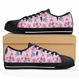Flower Butterfly Women's Low Top Canvas Shoes