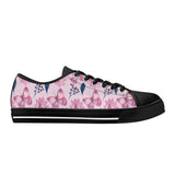 Flower Butterfly Women's Low Top Canvas Shoes
