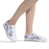 Amethyst Butterfly Womens Low Top Canvas Shoes