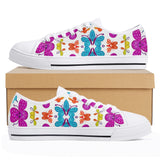Multi-Color Butterfly Womens Low Top Canvas Shoes