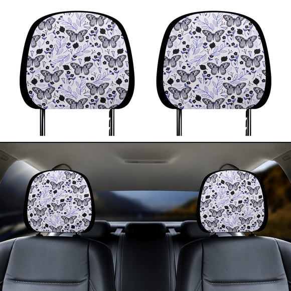 Amethyst Butterfly Car Headrest Covers