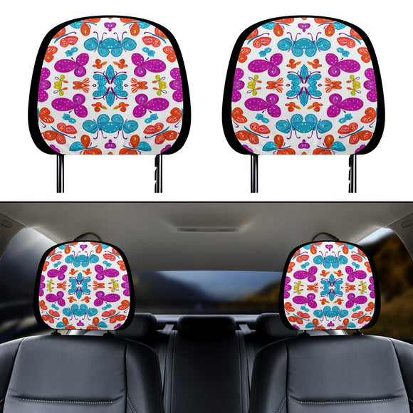 Multi-Color Butterfly Car Headrest Covers