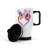 America Butterfly Sunflower Travel Coffee Mug