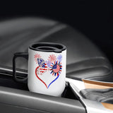 America Butterfly Sunflower Travel Coffee Mug