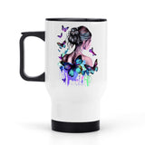 Girl Butterfly Travel Coffee Mug