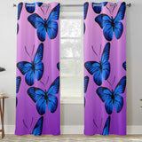 Blue Butterfly Long Home Curtain