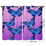 Blue Butterfly Long Home Curtain