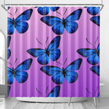 Blue Butterfly Shower Curtain