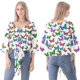 Butterfly Women‘s’ V-Neck Streamers Blouse