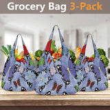3 Pack Of Cool Butterfly Grocery Bags