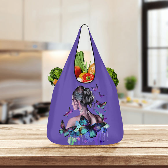 3 Pack Of Girl Butterfly Grocery Bags