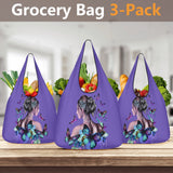 3 Pack Of Girl Butterfly Grocery Bags