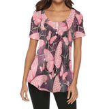 Classic Butterfly Women's V-Neck Top Blouse