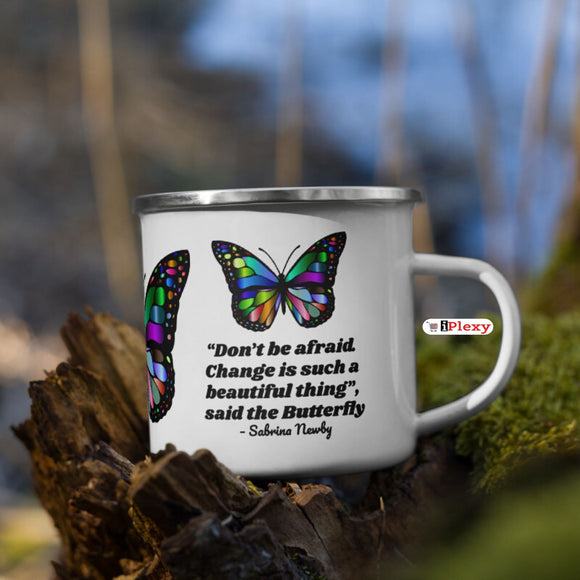 Don’t be afraid Butterfly Enamel Mugs - iPlexy.com