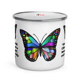 Don’t be afraid Butterfly Enamel Mugs Center View- iPlexy.com