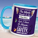Even Thought The Whole World Butterfly Blue Ceramic Coffee Mug
