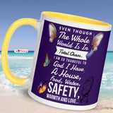Even Thought The Whole World Butterfly Yellow Ceramic Coffee Mug