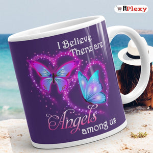 I Believe There Are Angels Among Us Butterfly Ceramic Coffee Mugs Right 11oz | iPlexy.com
